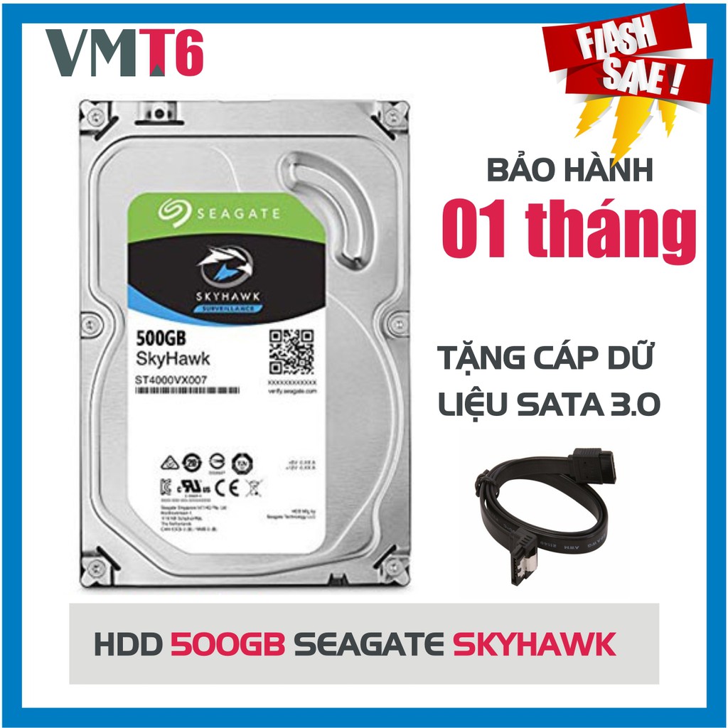 Ổ cứng camera giám sát HDD Seagate Skyhawk 500GB - bảo hành 01 tháng!