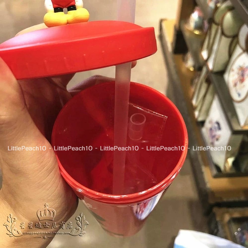 Ly nhựa uống nước Disney thon dài có kèm ống hút nổi 3D hình Car Olaf Mickey cho trẻ em