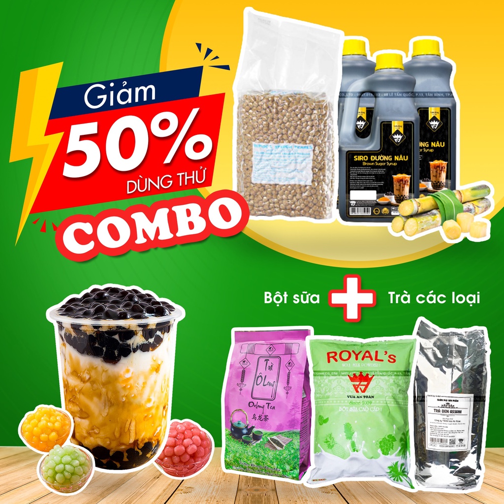 [Mẫu thử] Combo Trà Sữa Trân Châu Đường Đen Sale Off 50%