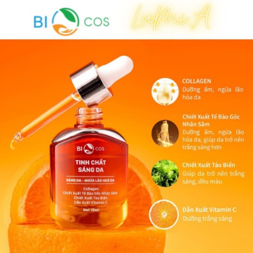 Tinh chất serum dưỡng da trắng sáng tinh chất tế bào bố nhân sâm colagen 15ml LuMi.A