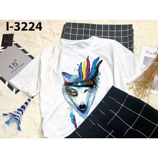 Áo Thun Nam Nữ Tay Lỡ Unisex Phông Trơn Oversize Form Rộng Basic Tee Hình sói trắng