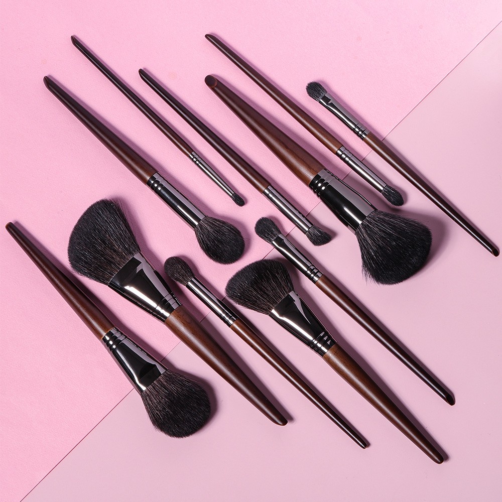 Bộ 11 cọ trang điểm OVW XQ123457810111219 bằng lông dê chuyên nghiệp kèm túi đựng