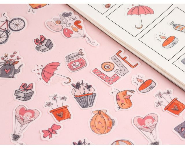 Set 40 sticker washi trang trí theo chủ đề