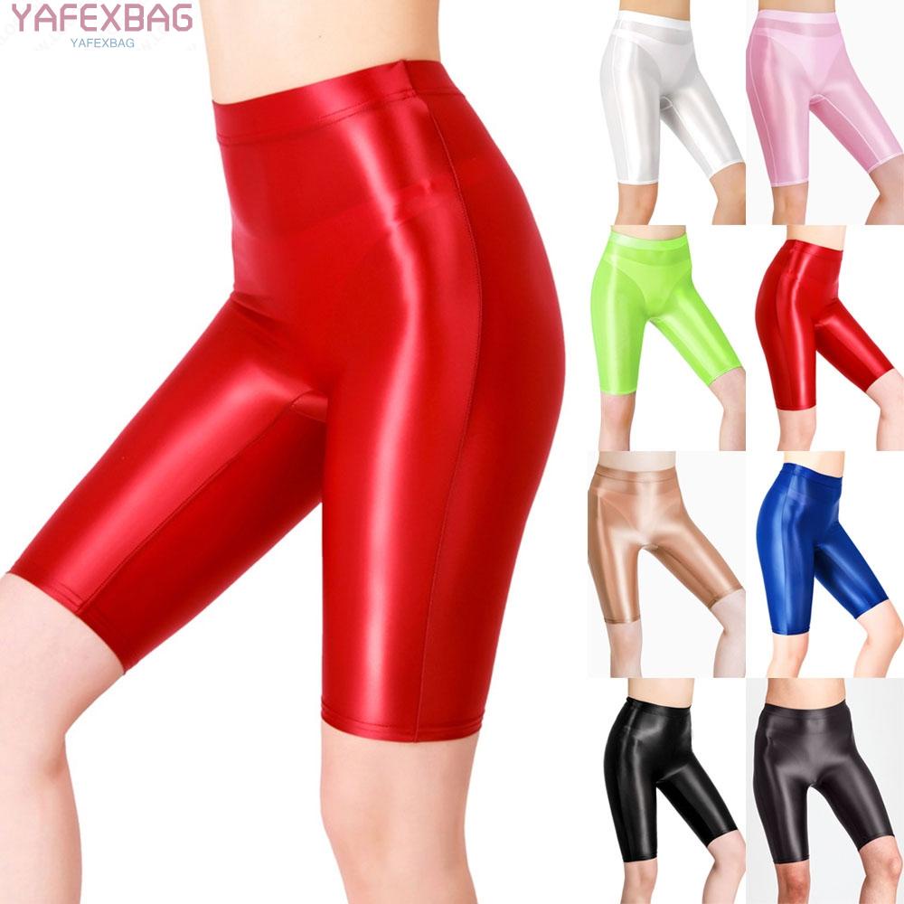 Shorts Sheer Yoga Confortable Glossy Leggings Pants Polyamide Polyester