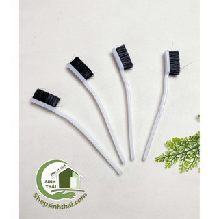 Bàn chải đánh giày, bàn chải cước đen nhỏ cán nhựa trắng, đánh bóng giày dép, bản chải đánh bóng đồ da