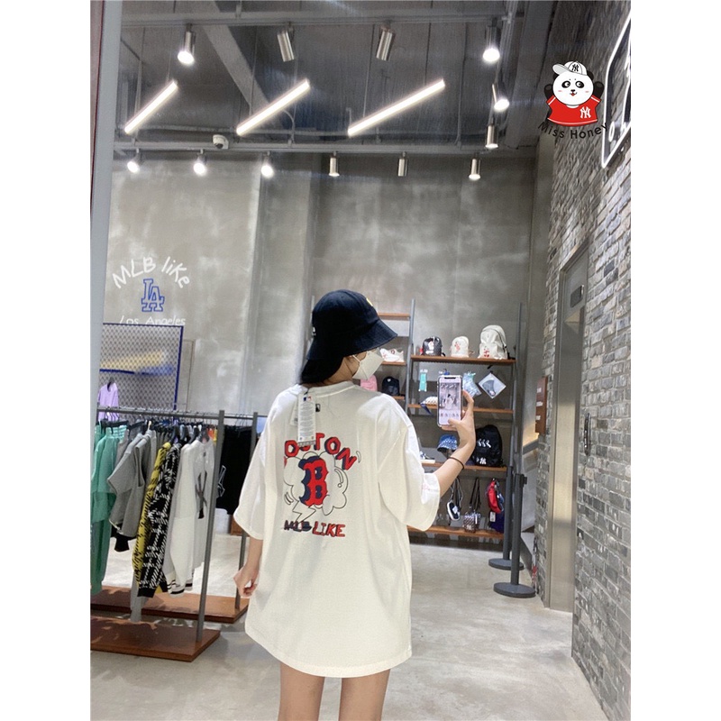 Áo thun tay lỡ MLB Boston like , áo phông cotton nam nữ unisex , hàng việt nam xuất khẩu,Cocmer_vn