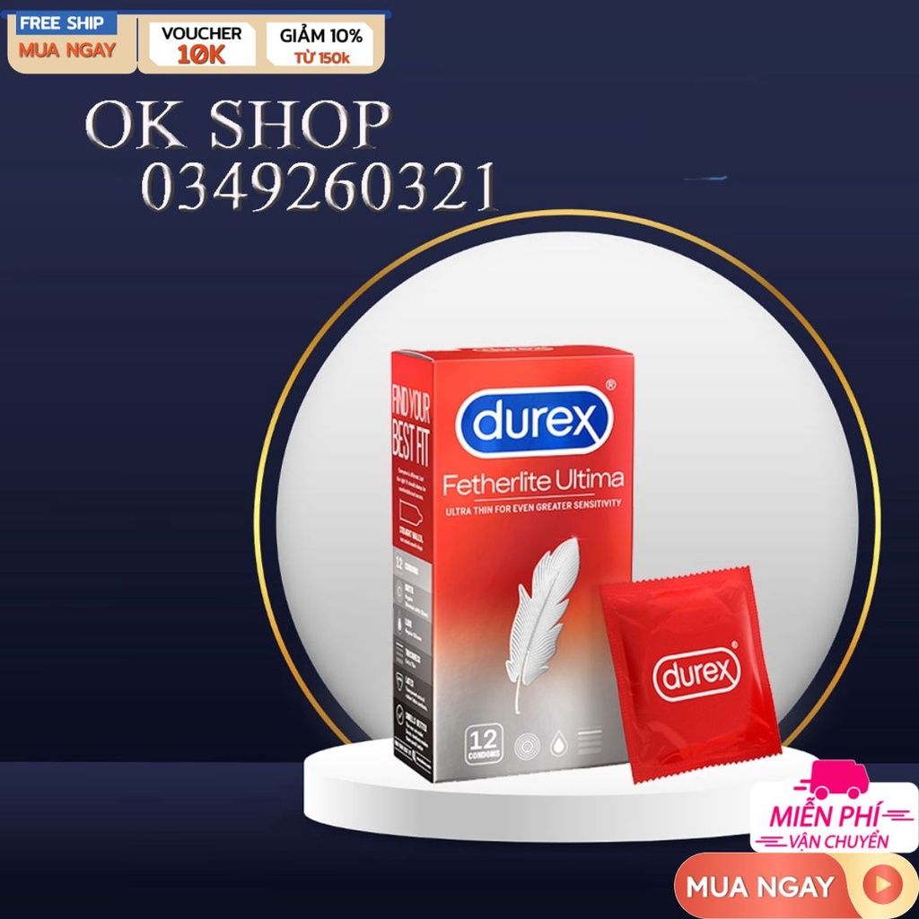 Bao cao su Durex Fetherlite Ultima 12 bao / Hộp