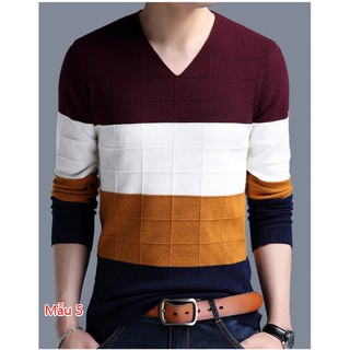 Áo len nam slim Hàn Quốc (Cổ tim)
