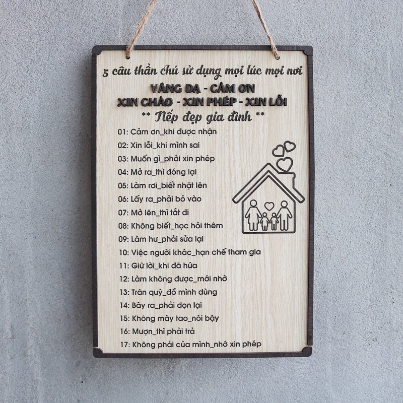 Bảng Gỗ 5 Câu Thần Chú Sử Dụng Mọi Lúc Mọi Nơi