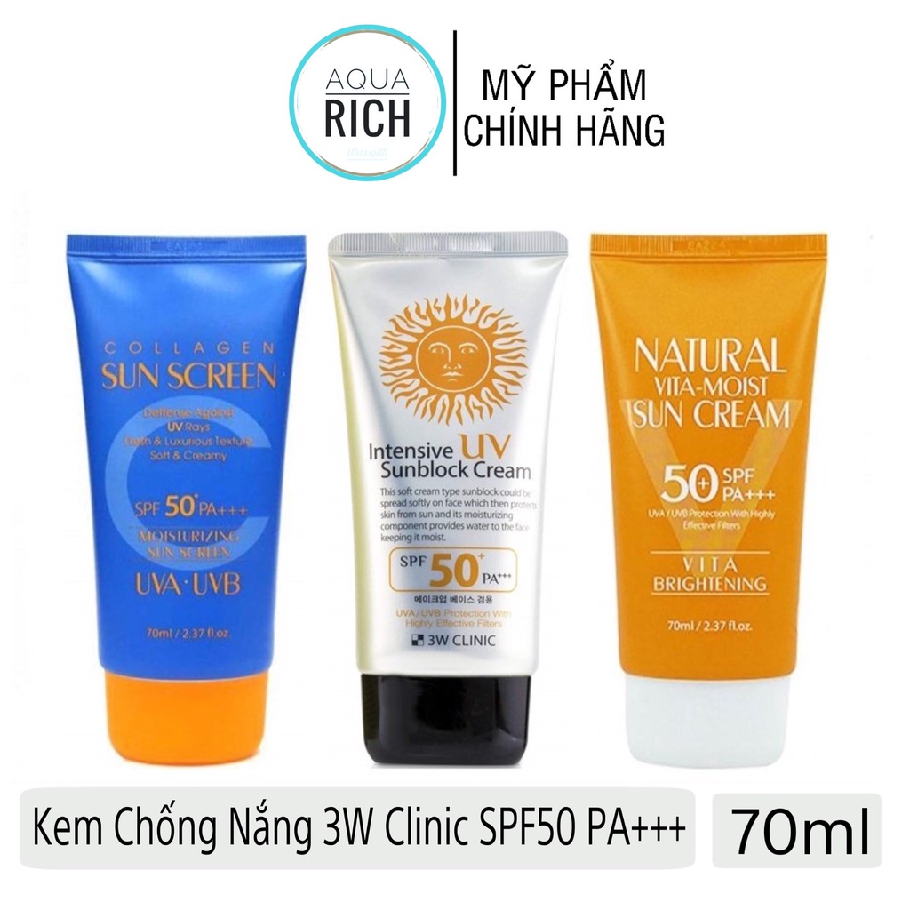 Kem Chống Nắng 3W Clinic Intensive UV Sunblock Cream SPF50