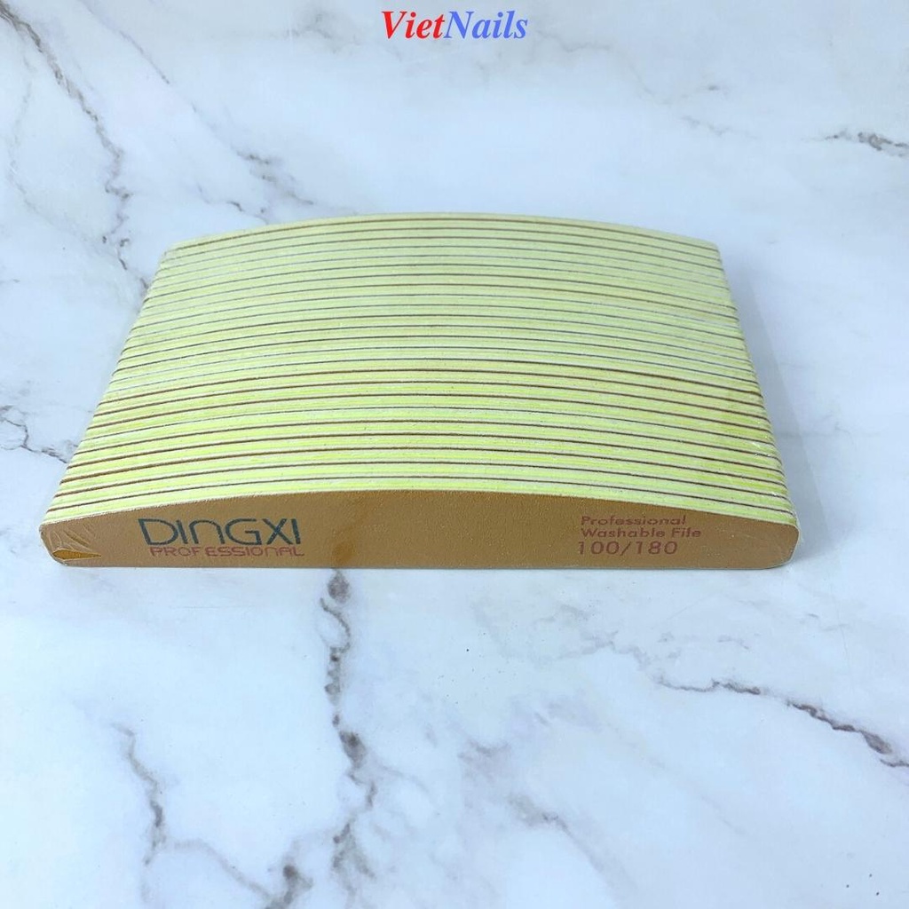 Combo 25 Dũa Da Bò Dingxi Dũa Móng Tự Nhiên Móng Gel Nhám Hàn 100/180