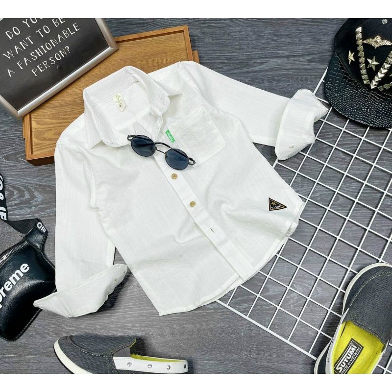 Áo sơ mi tay dài cho bé size nhí - đại