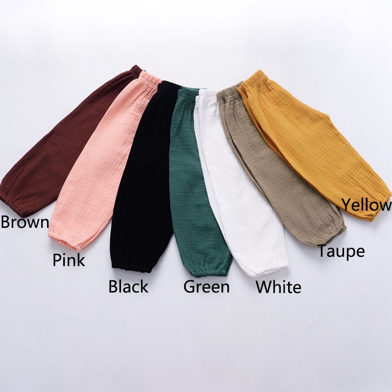 Quần dài cotton màu trơn thời trang dành cho bé