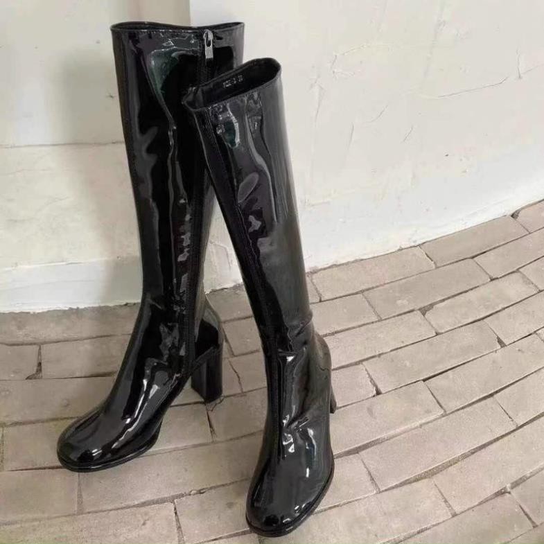H(ẢNH THẬT) Boot Ống Mũi Lợn Viền Da Bóng Mềm Êm Fullbox Cao Cấp