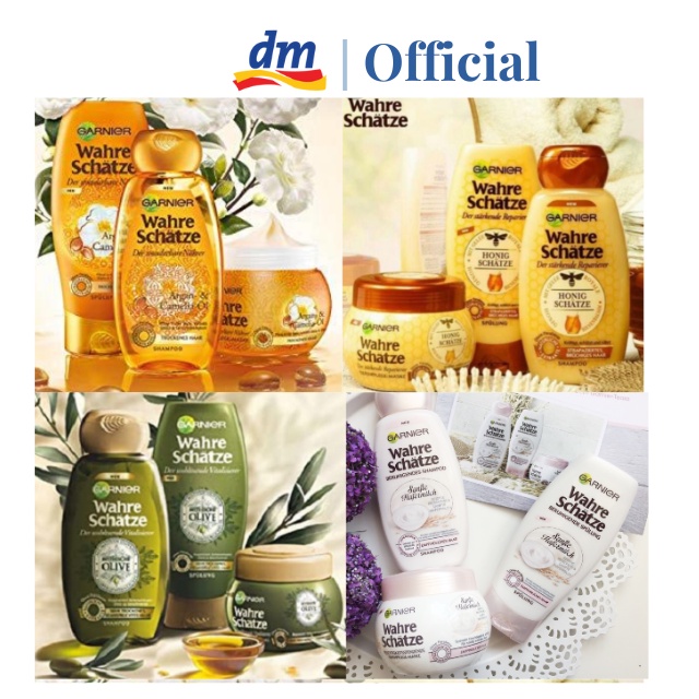 [HÀNG ĐỨC] Dầu gội Garnier Phục Hồi Tóc Hư Tổn, Kem Ủ, Sữa Tắm Gội Cho Bé Garnier Wahre Schatze-Hàng Đức Đủ Bill