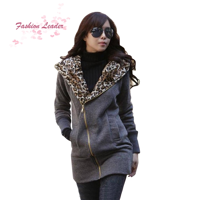 Áo khoác form dài có nón họa tiết da beo thời trang cho nữ | BigBuy360 - bigbuy360.vn