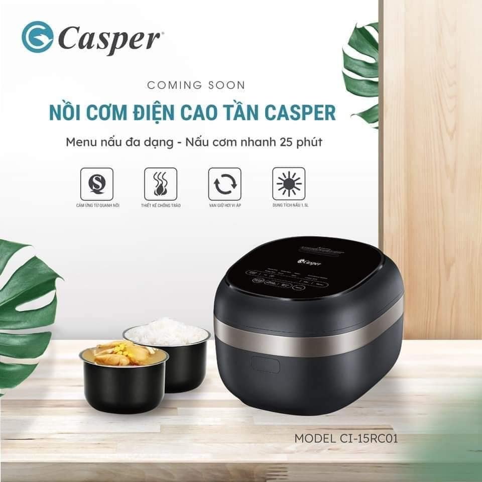 Nồi cơm điện tử cao tần Casper CI-15RC01 1,5 lít Công suất 1300W thương hiệu Thái Lan bảo hành 12 tháng