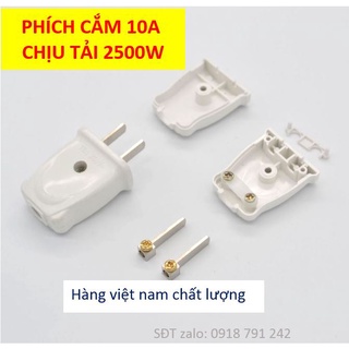 Phích cắm sứ Ominsu 10A chịu tải 2500W cao cấp chống cháy nổ, hàng Việt Nam chất lượng