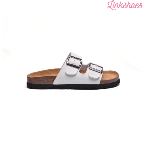 Dép đế trấu quai 2 Khóa Màu đen, trắng mã sản phẩm SH02