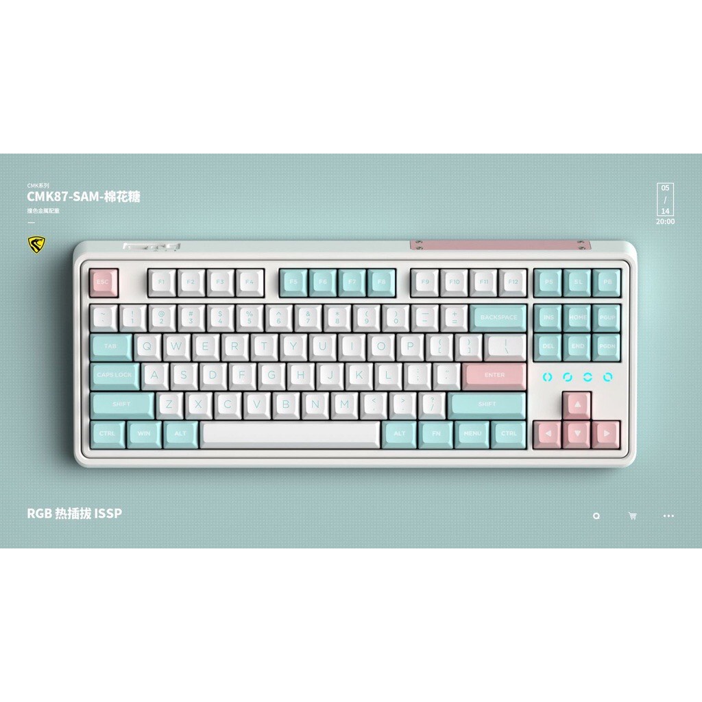 Bàn phím cơ FL-Esports CMK87 SAM Mashmallow 3 Mode - Hàng chính hãng