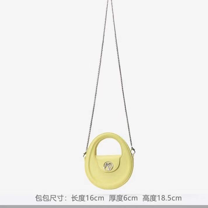 Túi Đeo Vai Hình Tròn Cỡ Nhỏ Phối Dây Xích Kiểu Retro Thời Trang Mùa Hè Cho Bạn Gái