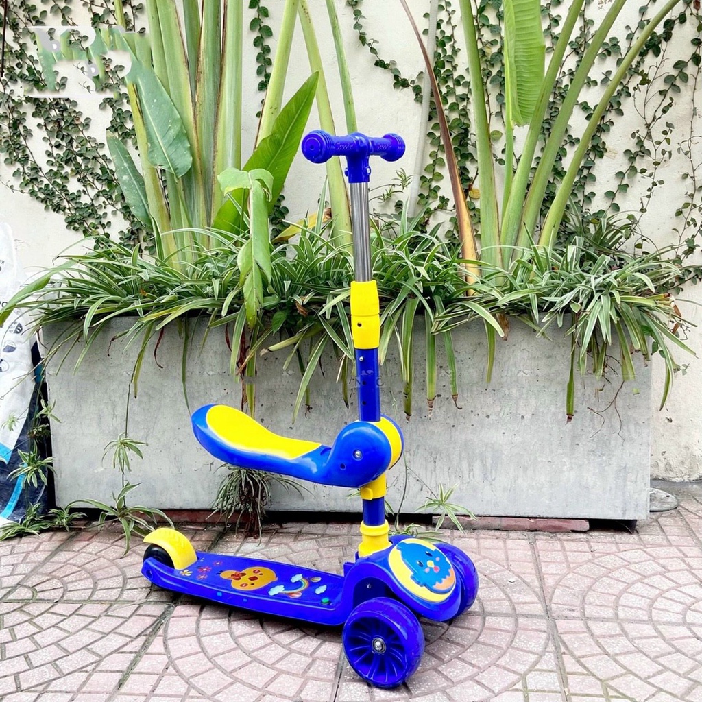 Đồ Chơi Vận Động Xe Chòi Chân, Xe Bươn Trượt Chân Cho Bé Bánh Có Đèn Có Nhạc 3 in1 Chịu Lực 90KG