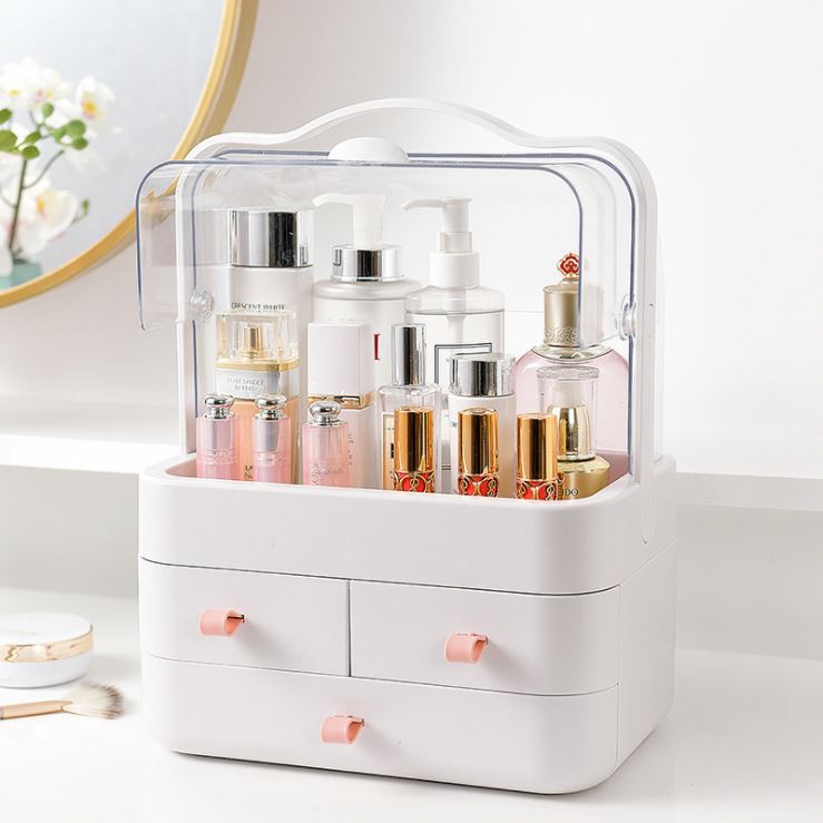 Hộp đựng mỹ phẩm có quai xách chống bụi