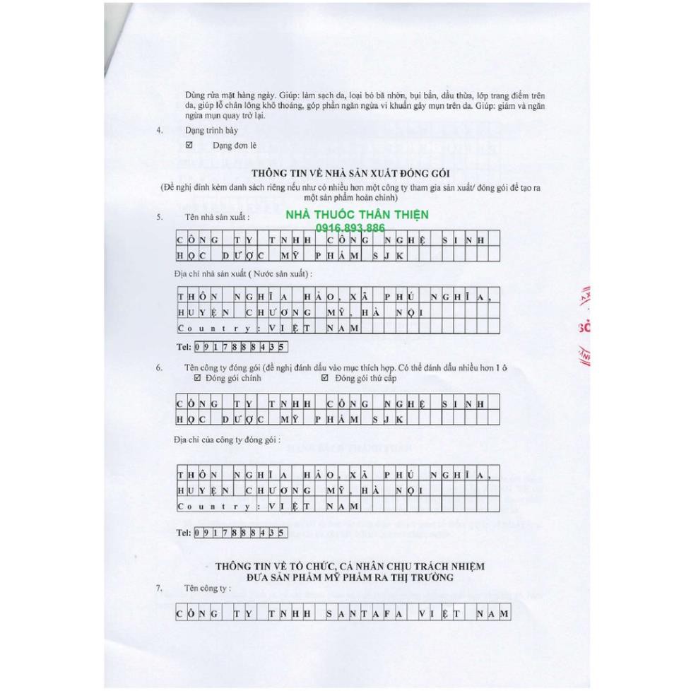 Sữa rửa mặt Acnevir Santafa Face wash gel  dành cho da mụn