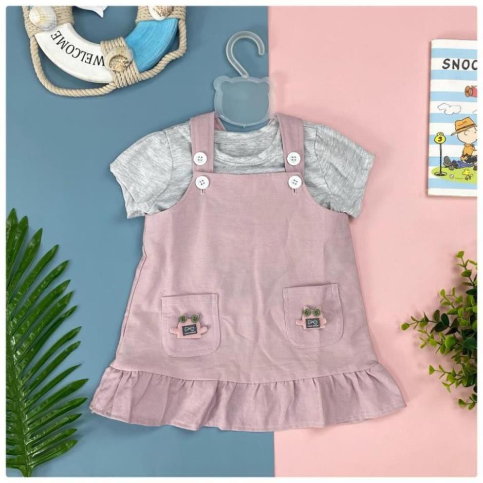 Váy yếm nhung hai túi bé gái size 1-7, cho bạn 10-22kg. Chất nhung dày dặn, dễ mặc, dáng yếm không nóng, dễ phối đồ