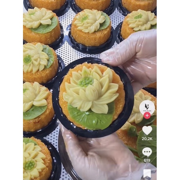 Khuôn silicon hoa sen can 9cm làm xôi hoa đậu , bánh trung thu