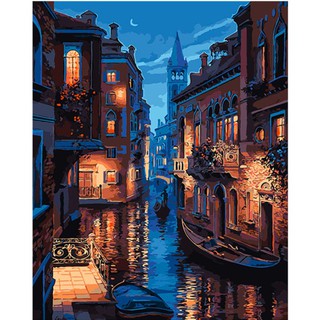 Tranh tô màu theo số sơn dầu số hóa - Sông Paris Lavender PC0977  NgocTuART
