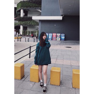 1hitshop Áo HOODIE BASIC Xanh Cổ Vịt UNISEX
