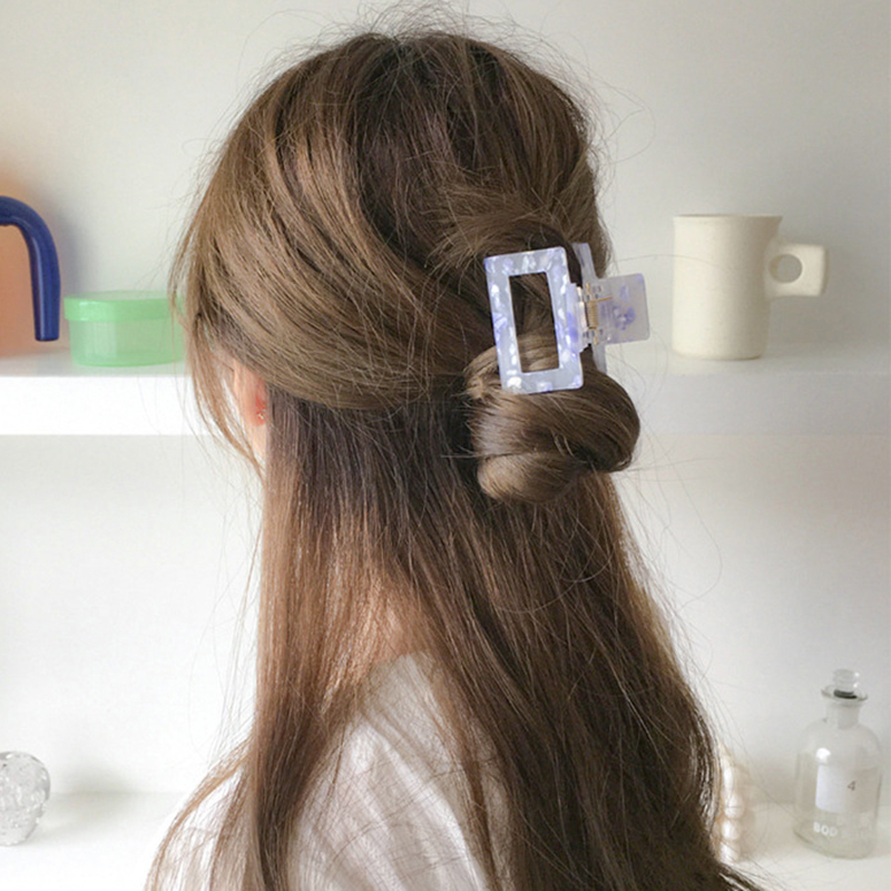 Kẹp tóc càng cua bằng acrylic hình chữ nhật thời trang xinh xắn cho nữ
