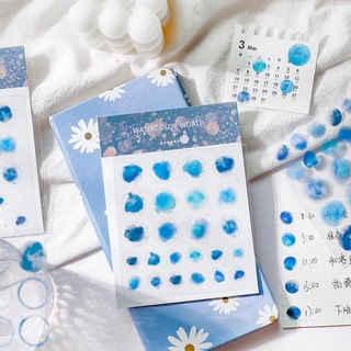 2PCS/SET INS Dotted circle watercolor sticker