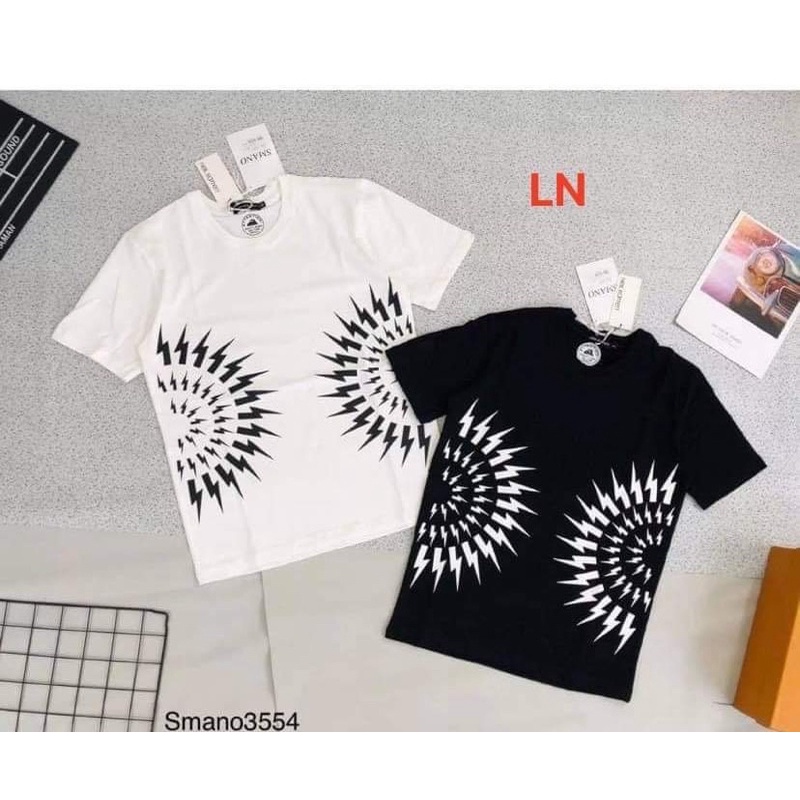 Áo phông tia sét in hông LN12