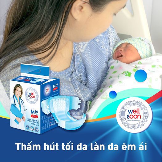 Tã - Bỉm dán người lớn Well Soon - Size M/ML ( bịch 3/10 miếng )