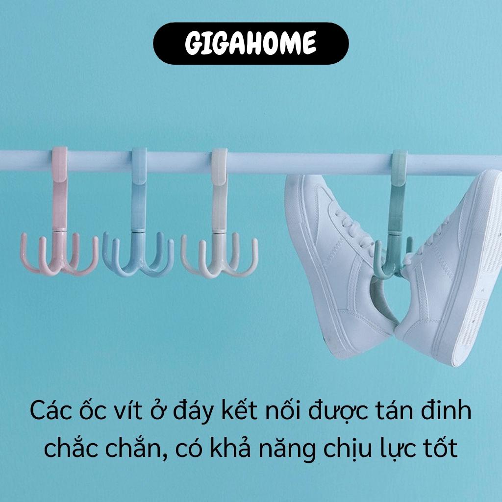 Móc Nhựa Xoay Treo Quần Áo 4 Chấu Tiện Dụng GILA HOME Chất Liệu Nhựa PP Cao Cấp An Toàn Cho Sức Khỏe Kích thước 14.4x5.5