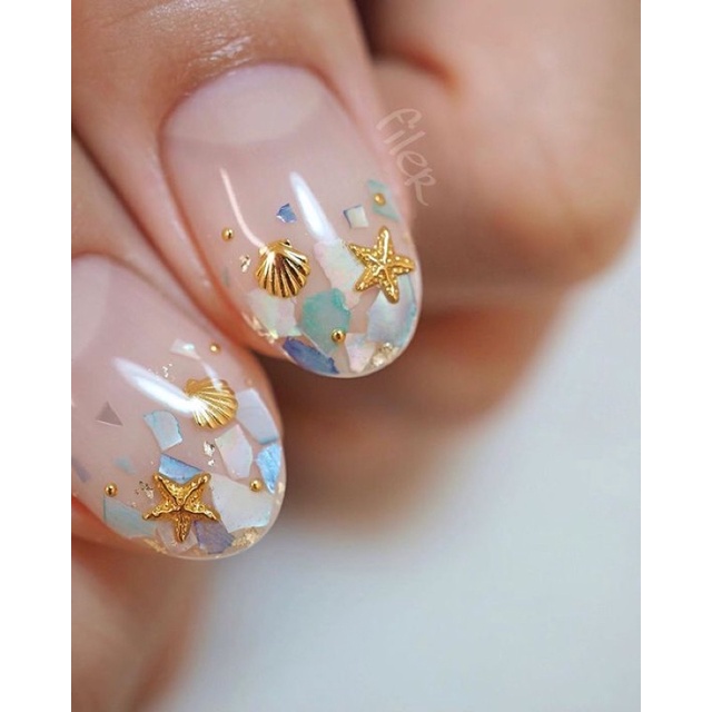 Xà cừ 12 màu khay dài làm Nail Hàn siêu đẹp