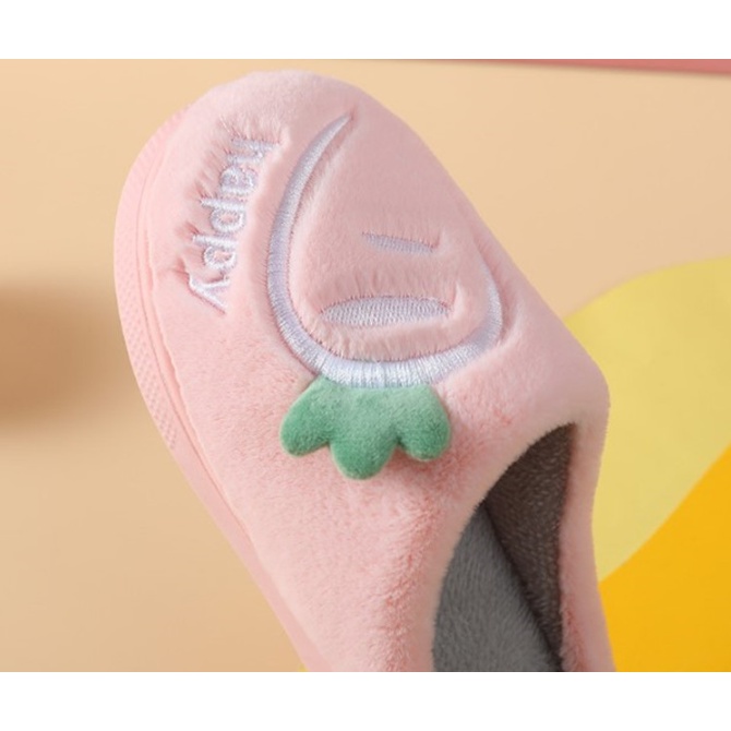 Dép đi trong nhà nhung lông êm chân cho bé trai và bé gái - D105