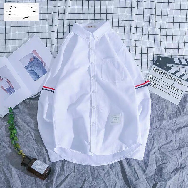 (Áo quốc dân) Áo sơ mi kẻ sọc tay đỏ đủ size Nam/Nữ hàng chuẩn (ORDER ) | BigBuy360 - bigbuy360.vn