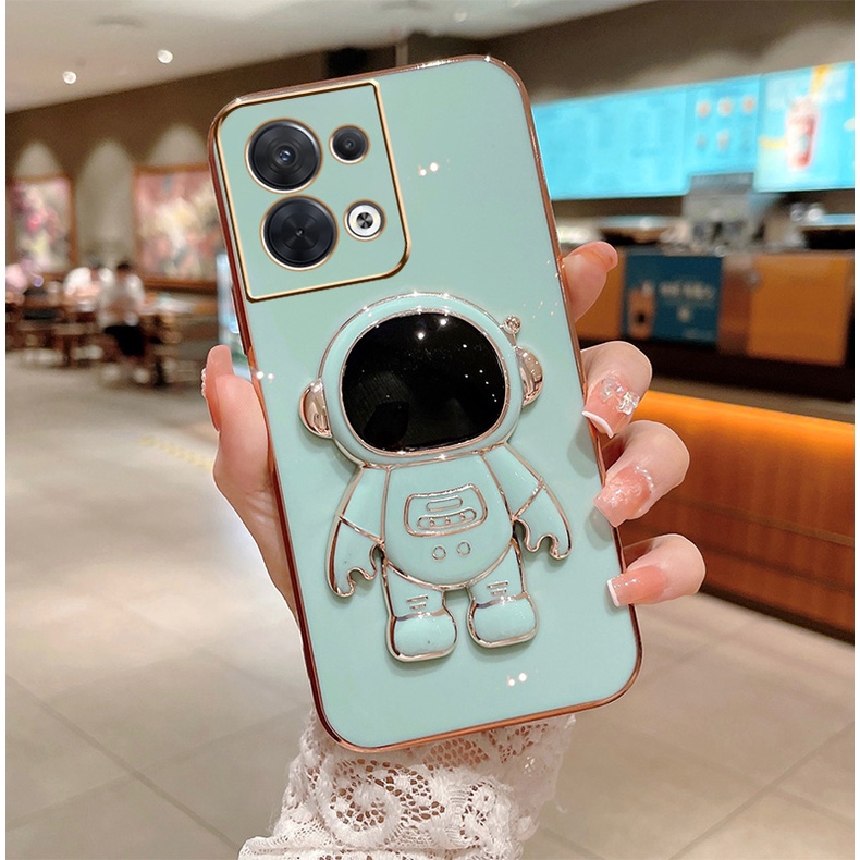 Ốp Điện Thoại Silicon Mềm Có Giá Đỡ Hình Phi Hành Gia Cho OPPO Reno 8 Pro + Reno8 Pro Reno8 5G Reno7 7SE Reno 7 Pro Reno6 6Z
