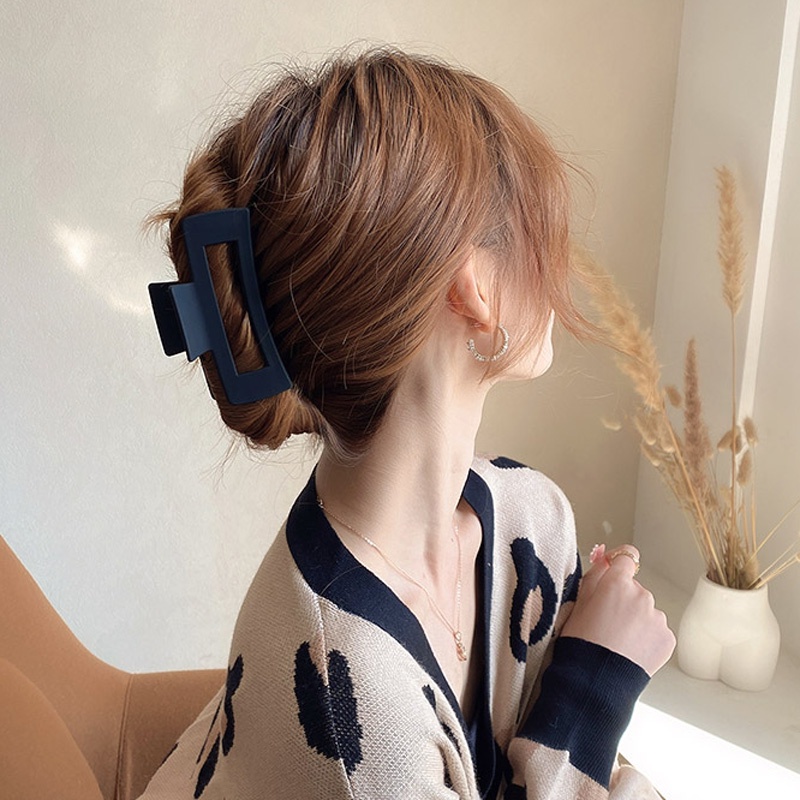 Kẹp Tóc Hình Vuông Cỡ Lớn Bằng Acrylic Tinh Tế Thời Trang Phong Cách Hàn Quốc