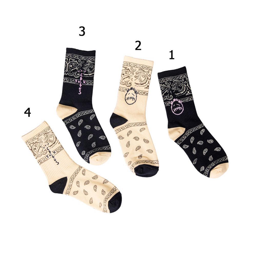 Vớ cotton ống dài thoáng khí in chữ thời trang dành cho nam và nữ