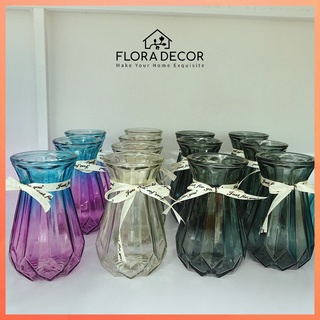 Lọ hoa Bình hoa thủy tinh 15cm Flora Decor trang trí siêu xinh