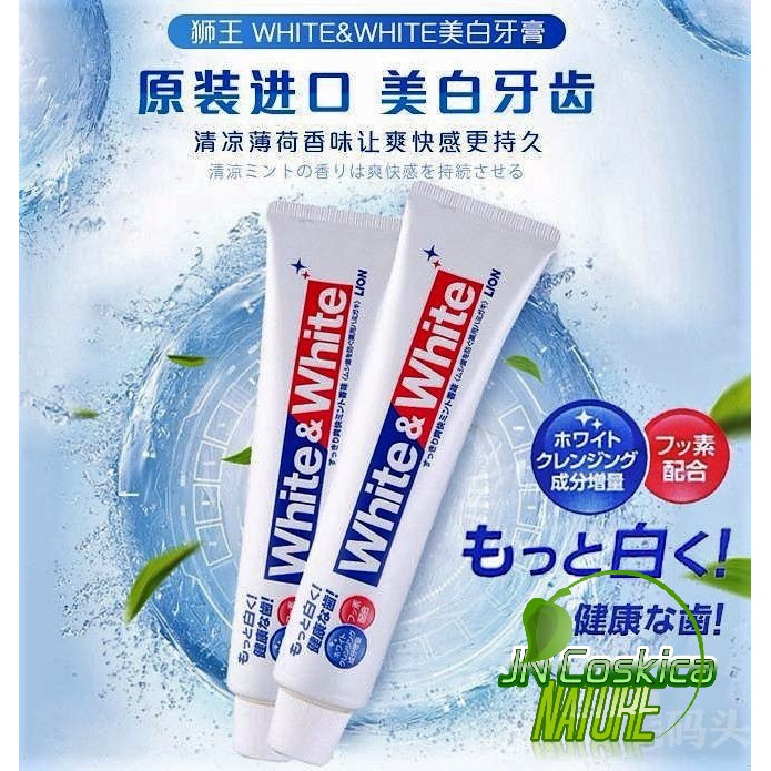 Kem đánh răng White &amp; White Lion làm trắng răng , hơi thở thơm mát 150g Nhật Bản