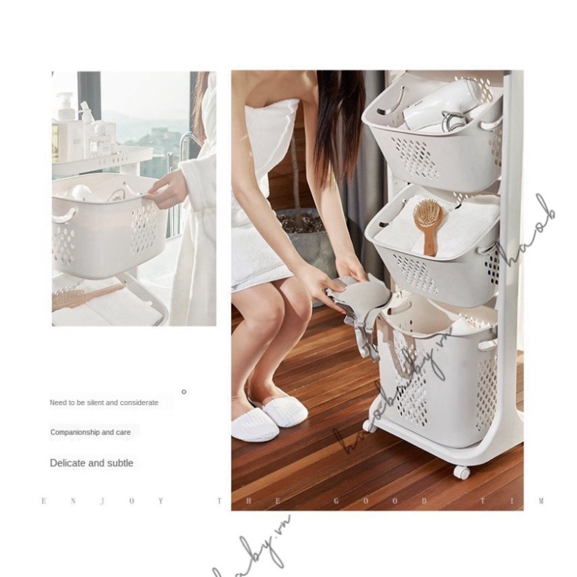 Kệ đựng đồ đa năng 3 tầng có bánh xe Sơn Nhựa