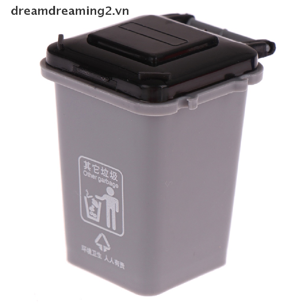 Thùng rác mini tỉ lệ 1:12 xinh xắn dành cho trang trí nhà búp bê