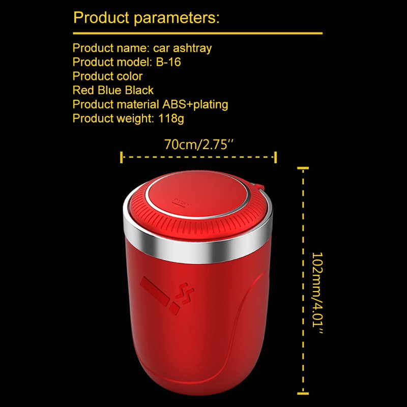 Gạt Tàn Thuốc Có Đèn Led Cho Xe Hơi
