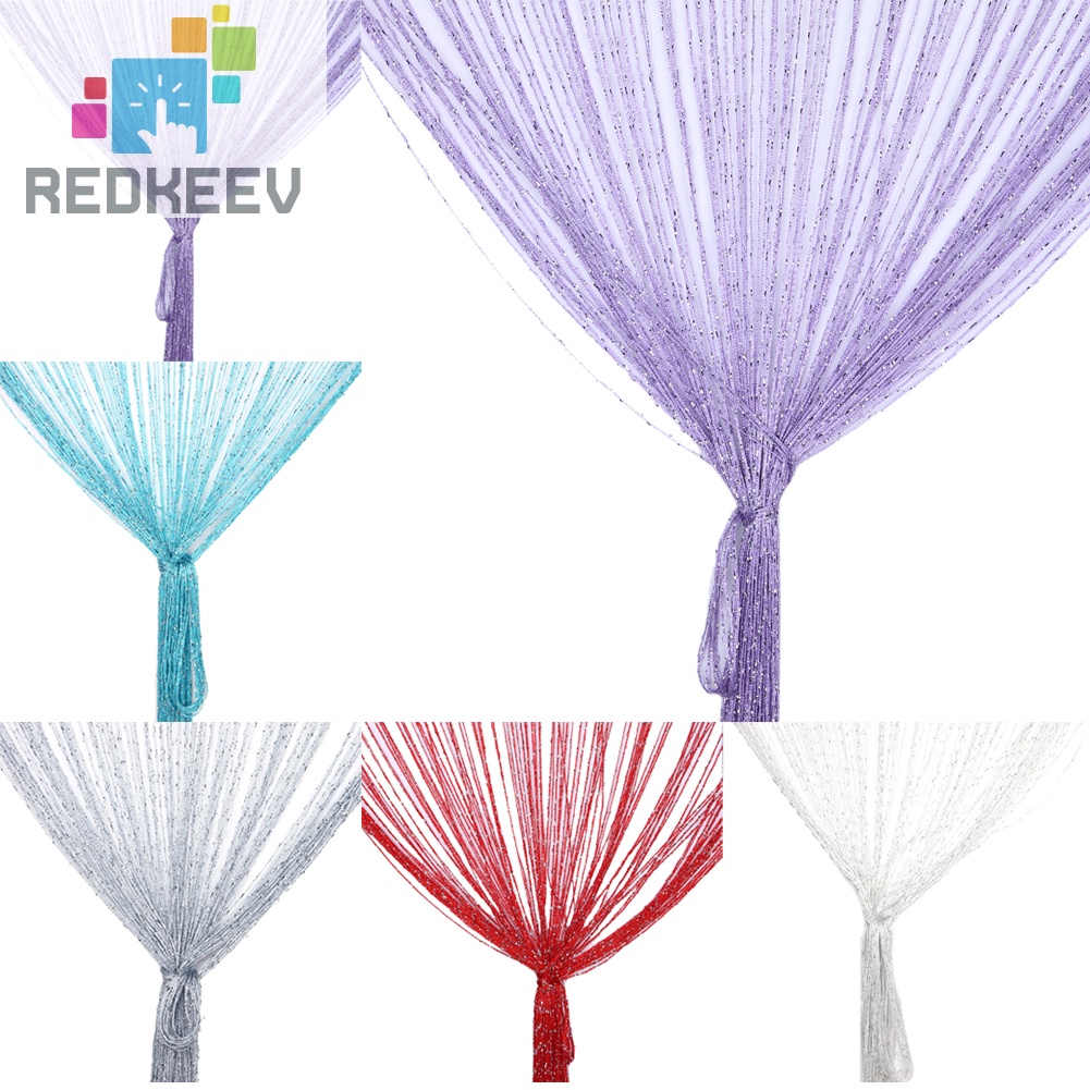 Rèm cửa sổ dây màu bạc trang trí nhà cửa 1*2m
