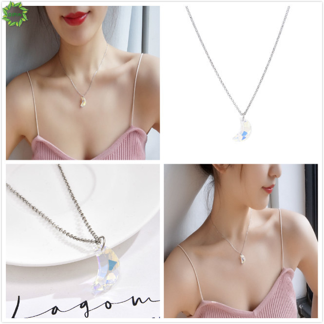 1 vòng cổ Mặt Hình Mặt Trăng Đính Đá Thời Trang Cho Nữ